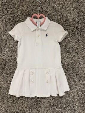 Polo by Ralph Lauren Girls' White Polo Dress - size 24 M like new